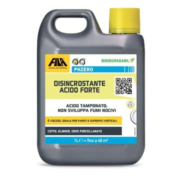 FILA Surface Care Solutions, PHZERO, Detergente Disincrostante Acido Forte, Non Sviluppa Fumi Nocivi, 1L