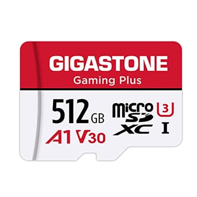 GIGASTONE Micro SD 512 GB, Gaming Plus, Specialmente per Nintendo Switch Gopro Fotocamere Videocamera Tablet, Velocità Fino a 100/80 MB/s Adattatore Scheda SD, UHS-I A1 U3 V30 MicroSDXC