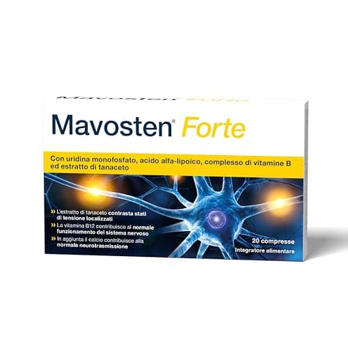 Mavosten Forte – Complesso di micronutrienti di alta qualità con acido alfa-lipoico, uridina monofosfato, tutte le vitamine del gruppo B e calcio, per favorire la salute dei nervi – 20 compresse