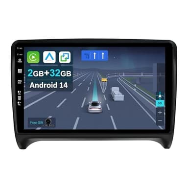 9” Android 14 2 Din Autoradio per Audi TT MK2 8J 2006-2012-[Integrato Wireless CarPlay | Android auto | Mirror Link | GPS Sat Nav | Bluetooth 5.0 | WiFi | 4G | SWC]+CAM Incluso