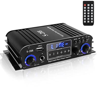 Etlephe Amplificatore Audio 4 Canali, Amplificatore HiFi, Amplificatore Stereo Bluetooth 5.0,1200W, Radio FM Scheda SD Portatile/Ingresso USB/Radio FM, per la casa o la tua Auto 50 W x4