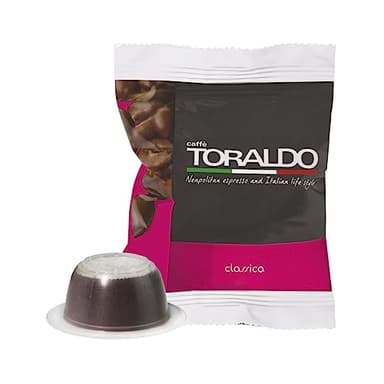 CAFFÈ TORALDO | Compatibile Bialetti* | Caffè Selezionato, Tostato e Torrefatto in Italia | Eccellenza del Caffè Napoletano (100 Capsule, Miscela Classica)