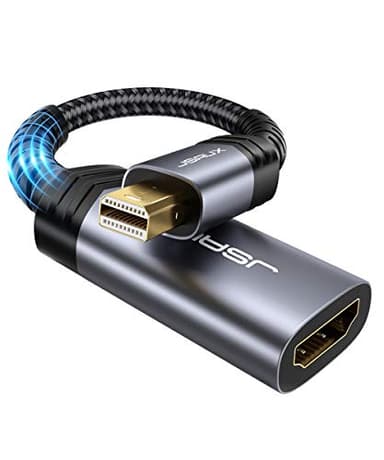 JSAUX Adattatore Mini DisplayPort a HDMI da Mini DP (Thunderbolt) maschio a HDMI femmina, per MacBook Air/Pro, iMac, Mac Mini, Microsoft Surface Pro 3/4, Lenovo Thinkpad, grigio