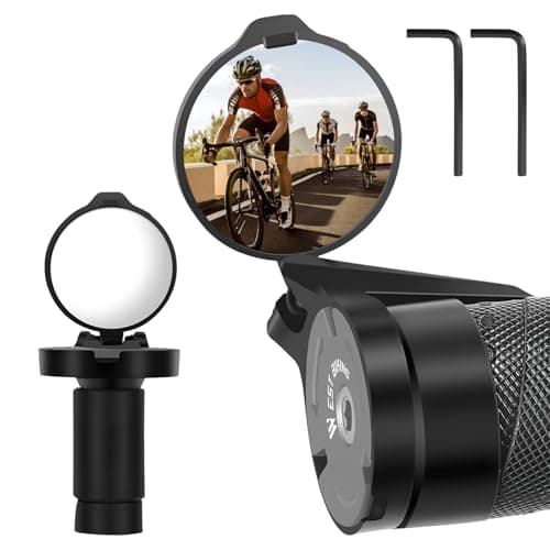 2 Pezzi Specchietto Retrovisore Bicicletta, Specchietti Bici HD Alta Definizione 360° Ruotabile, Specchio per Bicicletta per Manubri 16-22 mm, per Bici Pieghevoli, Bici da Corsa, Mountain Bike