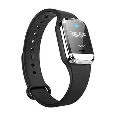 Feloyal Braccialetti Repellenti per Zanzare, Visualizzazione della Temperatura Corporea e Orologio Anti Zanzara Ricaricabile USB ad Ultrasuoni Impermeabile per Interni ed Esterni Adulti Bambini(Nero)