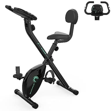 GEARSTONE Cyclette,Bicicletta magnetica pieghevole,Bicicletta da fitness,Trainer indoor pieghevole per allenamento cardio a casa,Sensore del polso,Supporto per telefono,