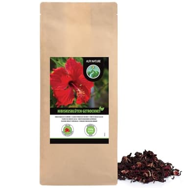 Tè ai fiori di ibisco (250g), Karkade, fiori interi di ibisco, tè ai fiori di ibisco delicatamente essiccati, 100% puro e naturale