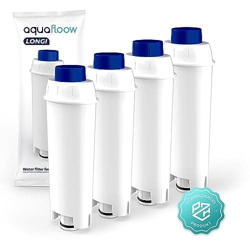 Aquafloow LONGI 4x Filtro Acqua per Macchine da Caffè Delonghi Ricambio per DeLonghi DLSC002, SER3017 e 5513292811 Compatibile con le Serie ECAM, ESAM ETAM | Cura e Protezione per le Macchine da Caffè