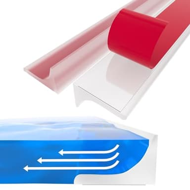 Barriera Doccia Ferma Acqua, Silicone Doccia per Barriera Stop Acqua Soglia, Arresto Doccia Autoadesivo, Striscia di Ritenzione Bagno, Pieghevole Guarnizioni Box Doccia Vasca (1M,Trasparente)