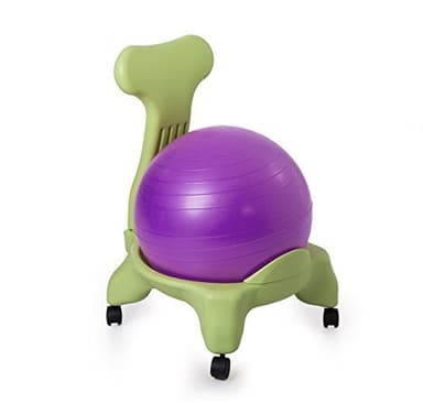 Kikka Active Chair Verde con Palla Viola - Sedia ergonomica con Pallone Gonfiabile