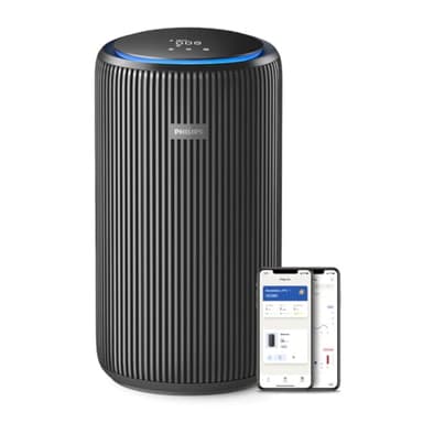 Purificatore d'aria Philips Serie 4200, HEPA NanoProtect + doppio filtro ai carboni attivi, CADR 600m³/h per 156m², ultra-silenzioso, intelligente e ad alta efficienza energetica (AC4221/11)