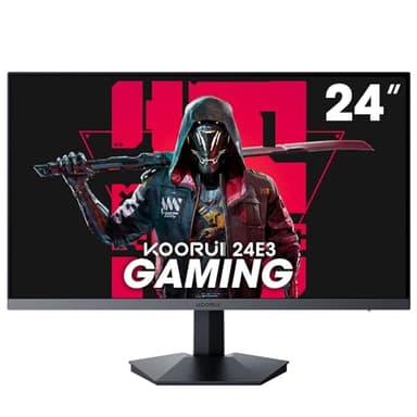 KOORUI 24 Pollici Gaming Monitor, 165Hz 1080p IPS 1ms, Adaptive Sync, HDMI Inclinazione Regolabile, Eye Care, Montabile a Parete VESA (FHD 1920x1080, DisplayPort) Nero