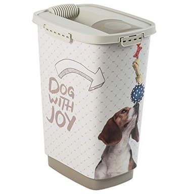 Rotho MyPet Cody Contenitore per Alimenti per Animali Domestici con Coperchio e Dispositivo di Versamento, Plastica (PP) senza BPA, Grigio (Antracite)/Bianco, 25 L, 33.0 x 25.0 x 46.3 cm