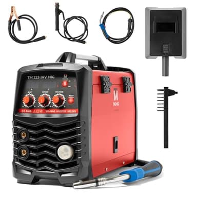 TIGMIG Saldatrice Inverter MIG/MAG (Con o Senza Gas) + FLUX (Filo animato) + MMA (Elettrodo), Fino a 170 AMP, Modello TM223INVMIG, Inverter IGBT, Accessori inclusi, Garanzia e Assistenza Italia