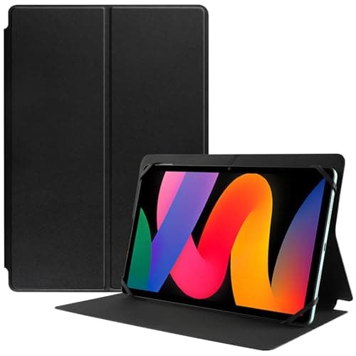 HGWALP Slim Universal Tablet Custodia 9 "-11" pollici, Folio Tablet Custodia protettiva per 9" 9.7" 10 "10.1" 10.5" 11" Tablet con angoli di visione multipli e design del foro della fotocamera-Nero