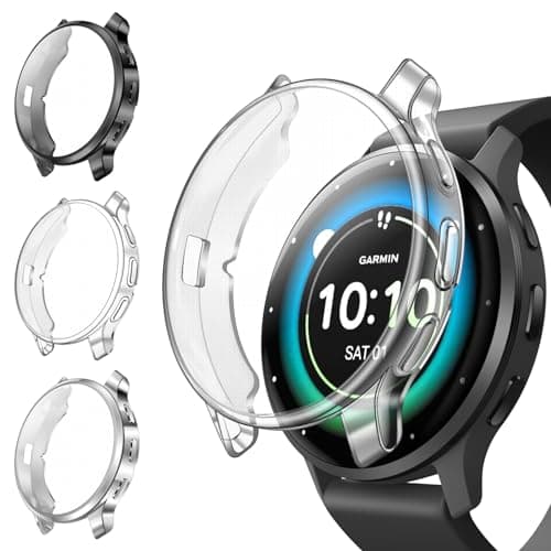Fintie 3 Pezzi Cover per Garmin Venu 3s (41mm), Protezione Morbide TPU Custodia con Pellicola Protettiva
