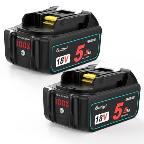 2X Waitley BL1850B 18V 5500 mAh per Makita 18V Batteria BL1860B BL1850B BL1830 BL1860 BL1860B BL1820 BL1815 BL1860 BL1860B BL1835 BL1845 BL1860B BL1850 194205-3 LXT-400, con Indicatore