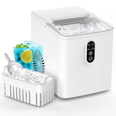 Macchina Ghiaccio,12 kg/24H,2 Dimensioni S/L 9 Cubetti di Ghiaccio in 6 Minuti,Macchina per il Ghiaccio da tavolo,Macchina del Ghiaccio Autopulente con Paletta Cestello per Casa Feste Campeggio