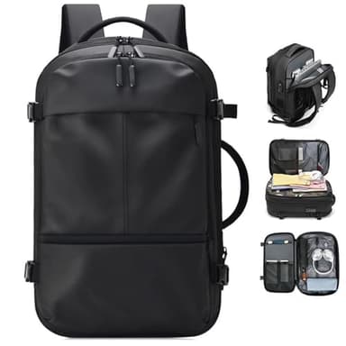 Vgpbphj Spacevacpro, zaino impermeabile con compressione sottovuoto, 60 l, espandibile per viaggi aerei, con pompa elettrica portatile, Nero , L
