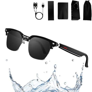HNTKGME Occhiali Intelligenti Con Canzoni Ascoltabili, Occhiali Da Sole Con Cuffie Wireless Intelligenti, Occhiali Intelligenti Per Uomo, Occhiali Da Sole Intelligenti Con Fotocamera E Bluetooth (B)