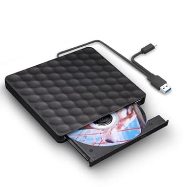 XIAOXIN Lettore CD DVD Esterno Portatile, Masterizzatore DVD Esterno, Lettore CD Esterno per Pc Desktop Tower, Disco Esterno Ultra Slim USB 3.0, compatibile con Windows 11/10/8.1/7/XP, Linux e Mac OS