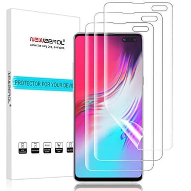 NEWZEROL 3 Pezzi Pellicola Protettiva Compatibile con Samsung Galaxy S10 5G, [Riconoscimento delle Impronte Digitali sullo Schermo] [qualità Premium] TPU Morbido Anti-Bolle