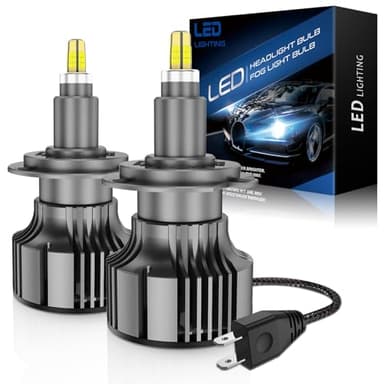 PPYYEMU H7 LED Lampadina 360° 25000LM 100W 6500K Kit di Sostituzione Alogena Super Luminoso Bianco per Auto 12V-18V