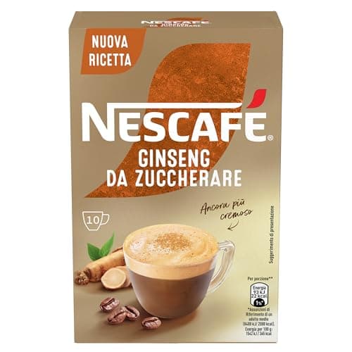 NESCAFÉ Ginseng da Zuccherare Caffè Solubile con Ginseng, 10 Bustine 60g