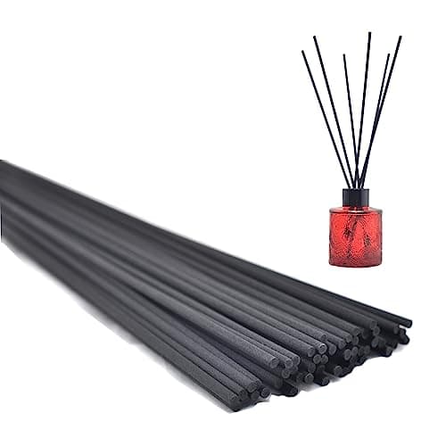 Kidlearn 50 Pezzi di Bastoncini per diffusori di Oli Essenziali in Fibra, Bastoncini per diffusori di Oli profumati per la casa (40cm x4mm, Nero)