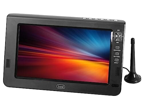 Trevi LTV 2010 S2 Mini TV Portatile 10.1" con Digitale Terrestre, Antenna e Presa Accendisigari 12V in Dotazione, USB, Micro SD, HDMI, Tripla Alimentazione, Batteria Ricaricabile Inclusa