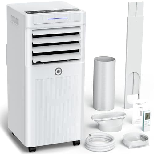 Condizionatore Portatile 9000 BTU con Deumidificatore 4 in 1, Ventilatore di Raffreddamento a 2 Velocità, Display Digitale e Telecomando, Kit Finestra, Timer 24 Ore Per Stanze Fino a 25 m²/78m³