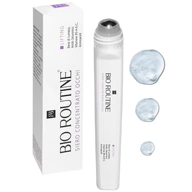 BIO ROUTINE Siero Contorno Occhi Antirughe e Antiocchiaie con Bava di Lumaca e Acido Ialuronico - Effetto Ghiaccio Anti-fatica Riduce Rughe, Borse e Occhiaie per uno Sguardo Riposato