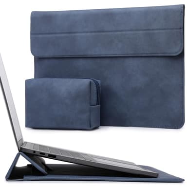 HYZUO 13 Pollici Custodie per PC Portatile Borsa con Funzione Stand per 2024-2018 MacBook Air 13 M3 M2 M1, 2024-2016 MacBook Pro 13 M2 M1, 13 iPad Pro/Air M4 M2 2024, Surface Pro 11/10/9, Blu navy