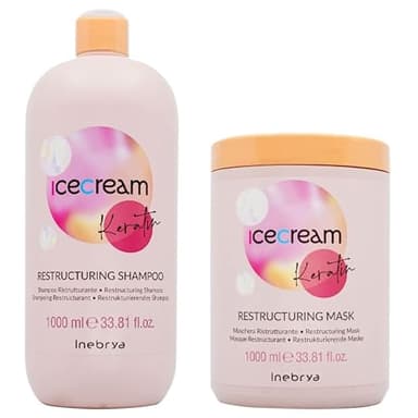 Inebrya Ice Cream Keratin Shampoo 1000 + Keratin Maschera 1000