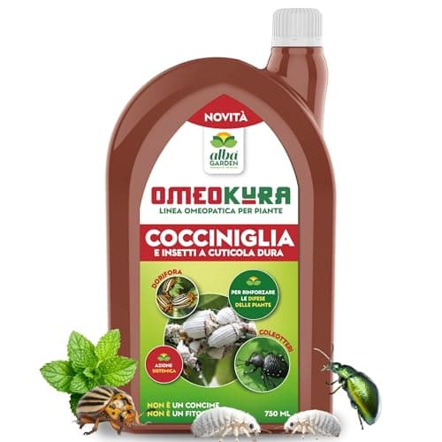 Albagarden - Anti Cocciniglia Naturale - Effetto insetticida, Preparato Sistemico Omeopatico Per La Difesa E Rinforzo Delle Piante Contro Coccigniglie Insetti Afidi, Antiparassitario x 750 ml