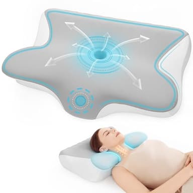 Restnature Cuscino Cervicale Memory Foam - Cuscino Cervicale per dormire, Regolabile 2 in 1, Supporto Ergonomico per Collo/Spalle, Antirussamento e Allineamento Vertebrale, 60x41,5x10/12cm