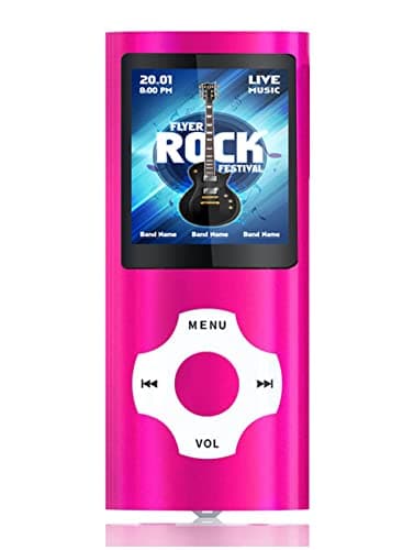 32GB Lettore MP3, Tabmart Metal Hi-Fi Capacità Di Musicale Portatile Lettore MP4 Ad Alta Risoluzione Con 1,8 Pollici Schermo MP3 Lettore Multifunzione 18 Ore Di Riproduzione Continua, Rosa