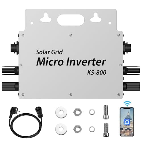 Centrale elettrica da balcone 800 Watt – Inverter 800 W IP65 impermeabile – Inverter PV 800 W con app Wi-Fi per centrali elettriche da balcone – Micro inverter per 2 pannelli solari, inverter centrale