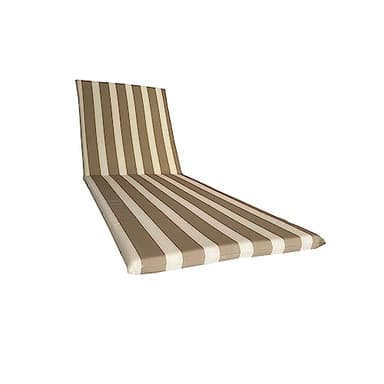 Cuscino Impermeabile per Lettino prendisole fasciato - 190x60 cm Poliestere Idrorepellente - Cuscino sfoderabile made in Italy (Bianco e beige)