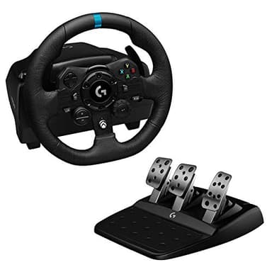 Logitech USB G923 Volante da Corsa e Pedali per Xbox One e PC, Presa Inglese - Nero