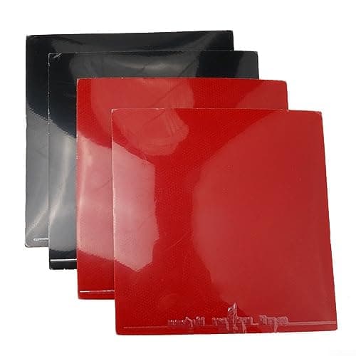 4 pezzi di gomma da per ping pong, 2 rossi 2 neri cuscinetti in gomma da per ping pong, durezza 39 ° 160 g, adatto per pipistrelli e pagaie