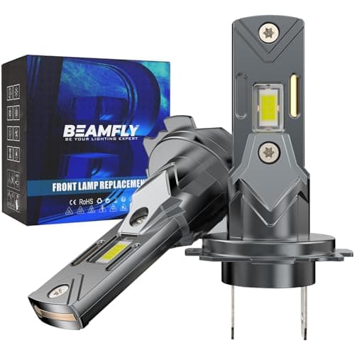 BEAMFLY H7 LED 20000lm 100W, Lampadine Per Fari Auto e Moto, Kit Lampadina 12v per Abbaglianti o Anabbaglianti, Dimensioni 1:1 Alogena, Plug and Play, Luce Bianca 6500k, 2 Lampade LED H7