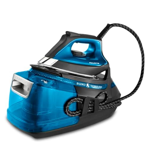 Rowenta Silence Steam Pro DG9222, Ferro da Stiro con Caldaia Silenziosa, 2800W, 1.3 L, Ferro da Stiro a Vapore 7.5 bar, 480 g/min, Colore Nero/Blu