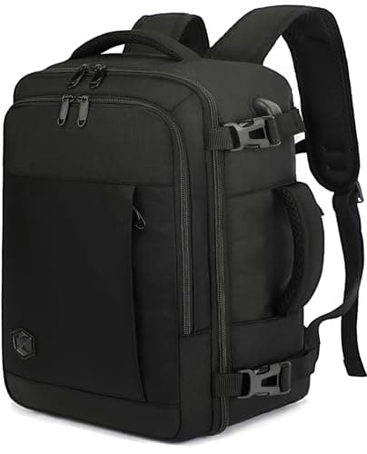 VANKEV Zaino Ryanair 40x20x25 Zaino da Viaggio Aereo Bagaglio a Mano Piccolo Borsa da Cabina 20L per Voli Zaino da Viaggio Donna Uomo,14 Pollici Zaino Porta PC per Scuola Lavoro Trekking Nero