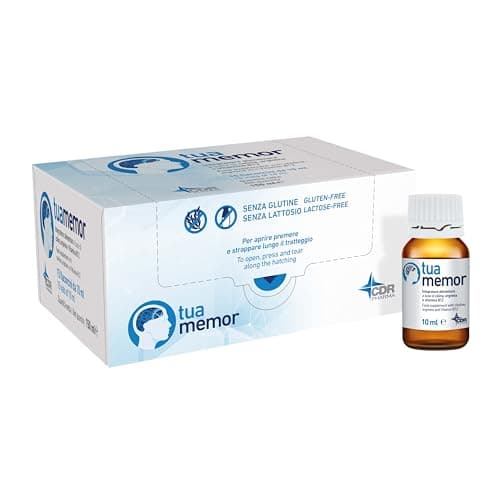 Integratore Memoria e Concentrazione, con Arginina, Colina e Vitamina B12, Senza Glutine e Senza Lattosio, 15 flaconcini da 10 ml, Tuamemor
