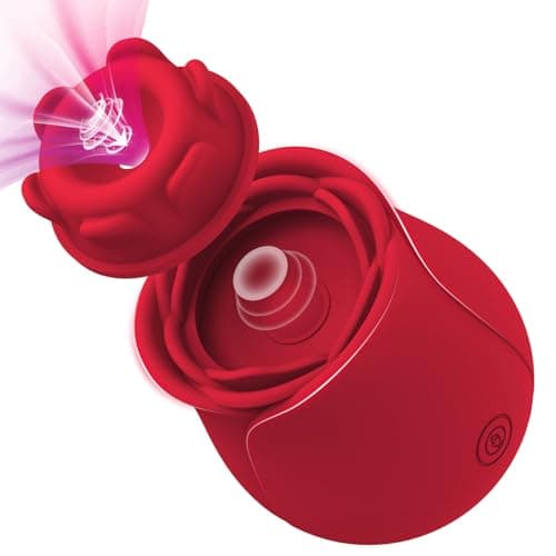 ROSE Vibratore Donna 2 in 1: Succhia Clitoride Professionale con 10 Vibrazioni + 10 Intensi Succhi, Testa Rimovibile, Impermeabile IXP6, Sex Toys per Coppia, Stimolatore Clitoride Femminile