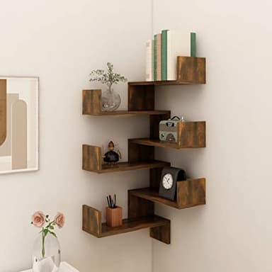 KTHLBRH Scaffale Parete Angolo Rovere Anticato 40x40x50cm Multistrato mensola sospesa libreria a muro mensole camera da letto Mensole da muro Adatto per soggiorno, camera da letto,ufficio