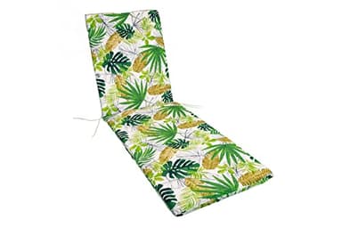 GHIOCUSCINI | Cuscino per Lettino Prendisole, Fantasia FORESTA in Tessuto Cotone/Poliestere, Sfoderabile, 73 + 110 x 57 cm, Alto 6 cm, Made in Italy
