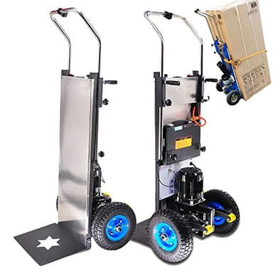 Carrello Elettrico A Mano - Scale su E Giù, Carrello Elettrico per Salire Scale, con Maniglia Telescopica, Motore Brushless da 1200 W, Batteria Rimovibile da 48 V/36 Ah, Carico da 400 kg