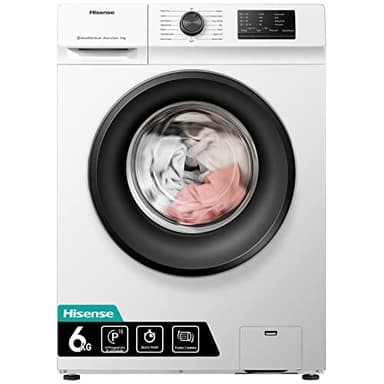 Hisense WFVC6010E - Lavatrice a Carica Frontale 6 Kg, 1000 rpm, 15 Programmi, Display LED, Programma Rapido, Partenza Ritardata, Child Lock